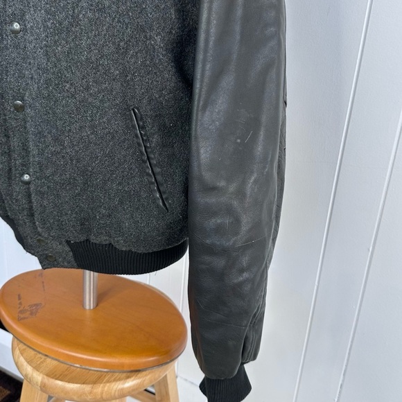 Vintage Harley Davidson New York Cafe Wool & Leather Bomber Jacket - Picture 6 of 11
